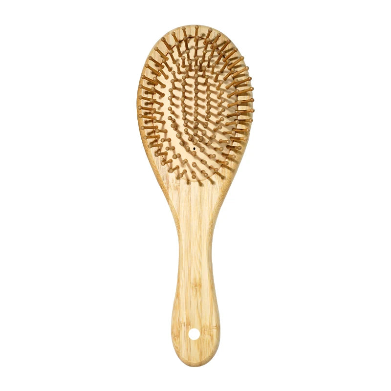 Bamboo Hair Brush – Natural Wooden Anti-Static Comb & Scalp Massager | Air Cushion Design for Women & Men