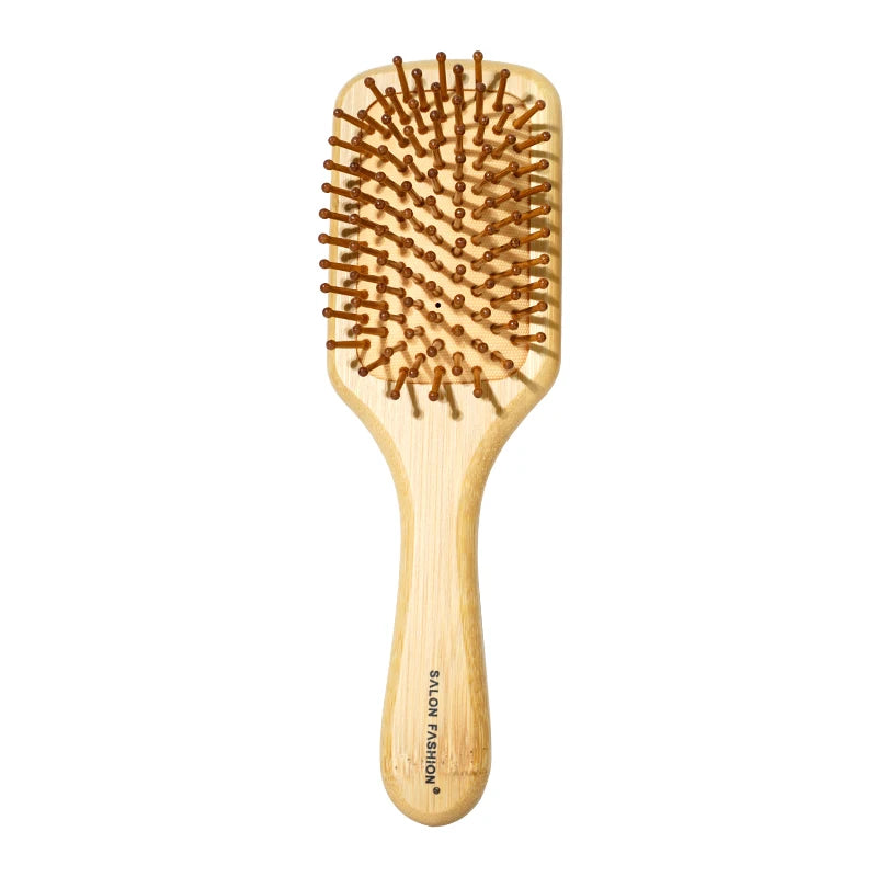 Bamboo Hair Brush – Natural Wooden Anti-Static Comb & Scalp Massager | Air Cushion Design for Women & Men