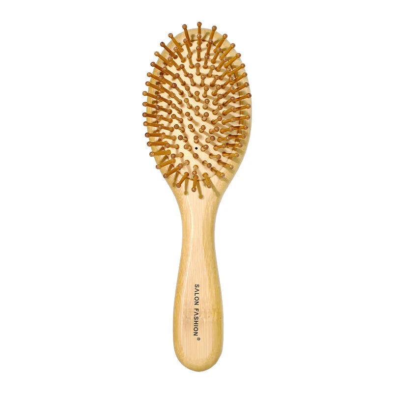 Bamboo Hair Brush – Natural Wooden Anti-Static Comb & Scalp Massager | Air Cushion Design for Women & Men