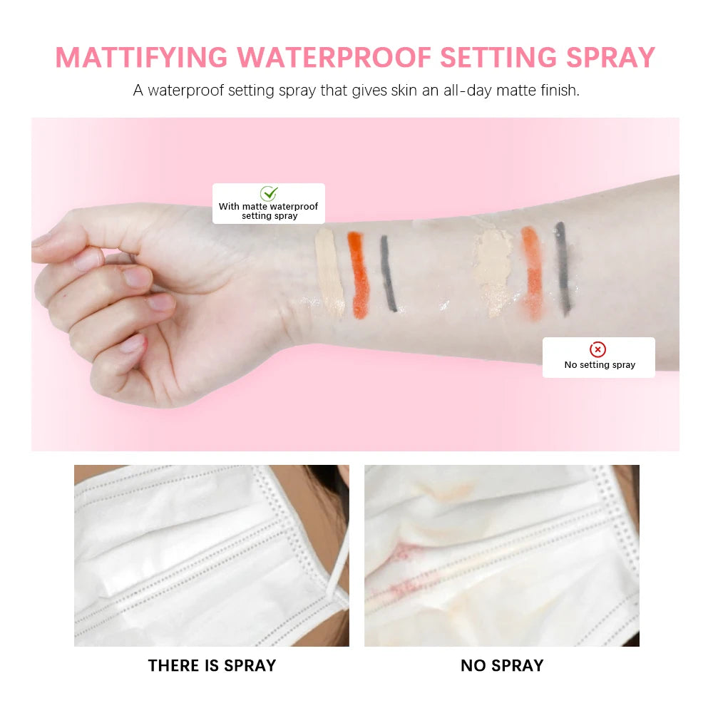 Mattifying Setting Spray – Waterproof, Long-Lasting Makeup Fixer with Oil Control & Pore Tightening (30ml)