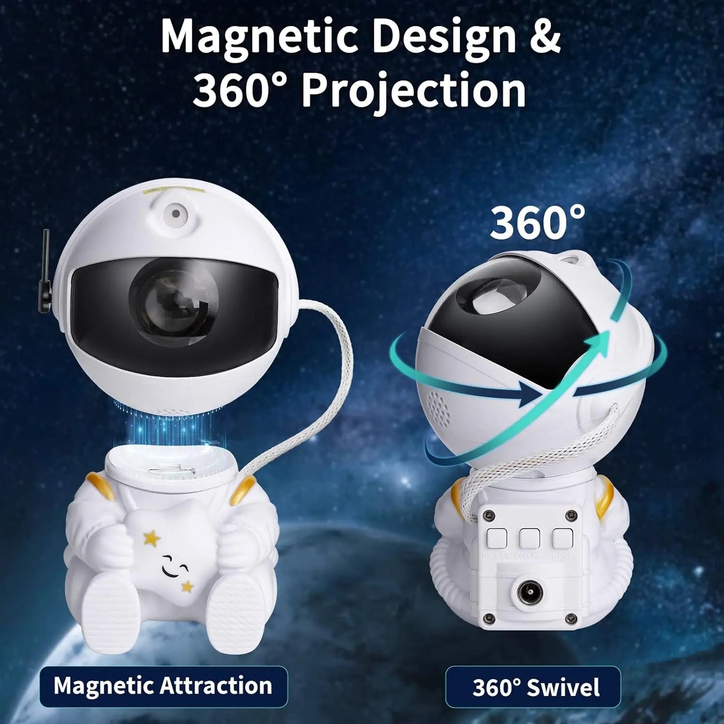 Galaxy Astronaut Star Projector – Nebula LED Night Light with Remote Control