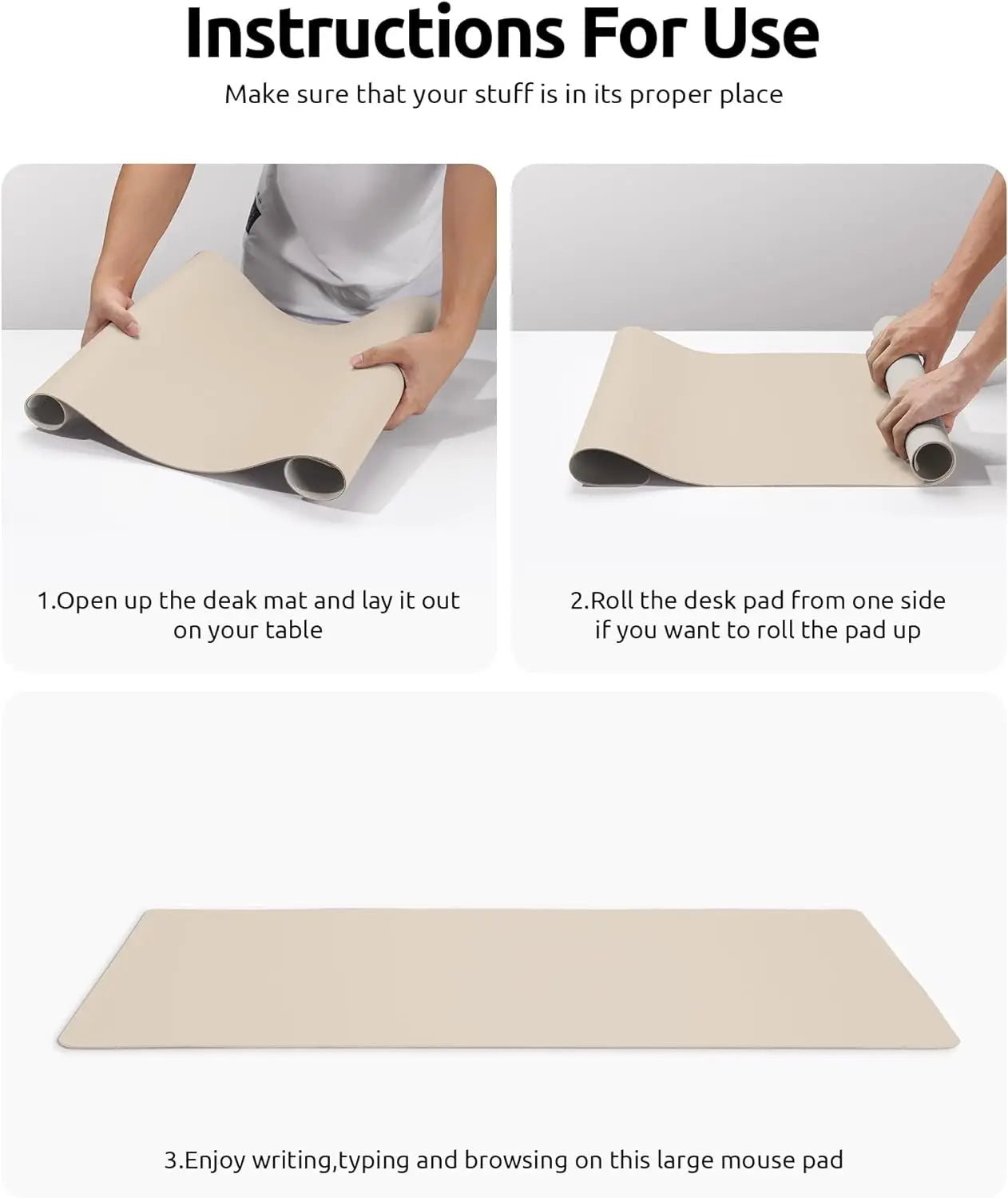 Double-Sided Leather & Cork Desk Pad – Eco-Friendly Large Mouse Mat (Waterproof, 4 Sizes)