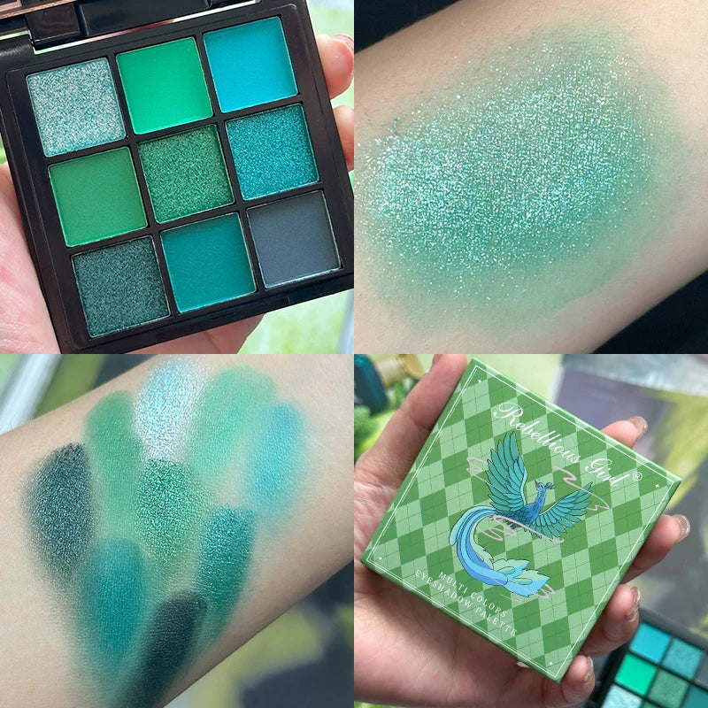 9-Color Eyeshadow Palette – Matte & Shimmer Shades for Day-to-Night Looks (Waterproof)