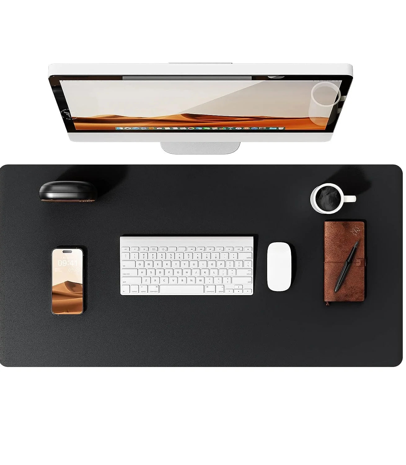 Double-Sided Leather & Cork Desk Pad – Eco-Friendly Large Mouse Mat (Waterproof, 4 Sizes)