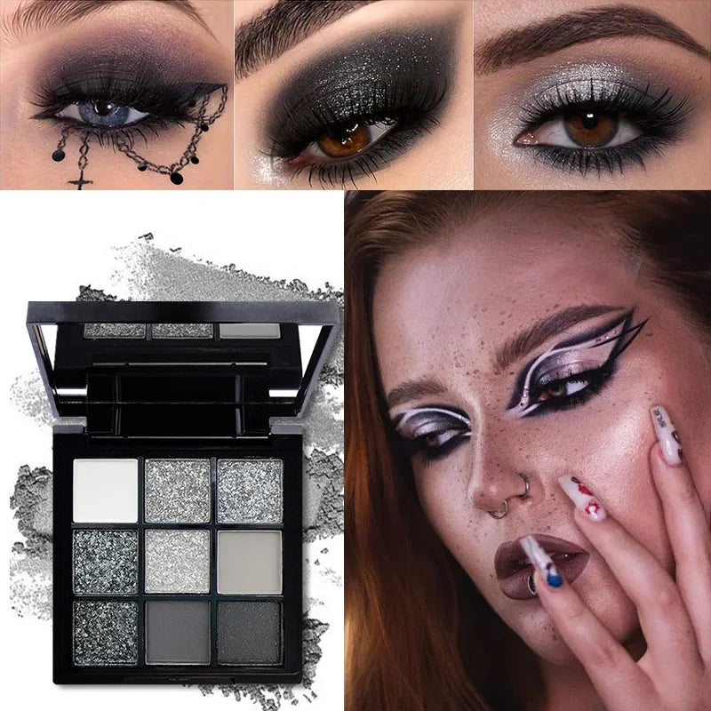 9-Color Eyeshadow Palette – Matte & Shimmer Shades for Day-to-Night Looks (Waterproof)