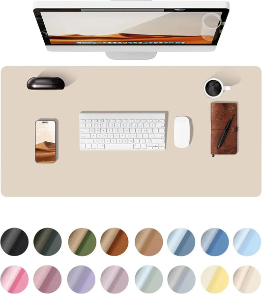 Double-Sided Leather & Cork Desk Pad – Eco-Friendly Large Mouse Mat (Waterproof, 4 Sizes)
