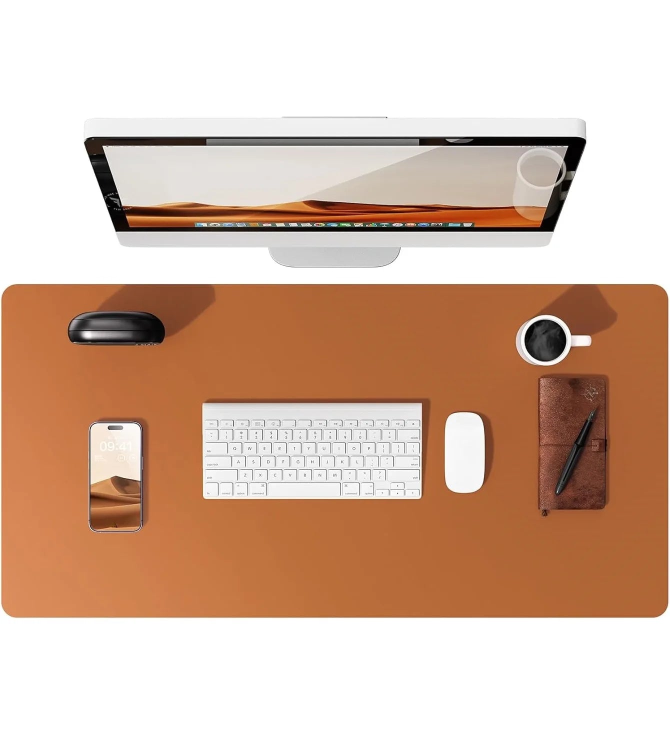 Double-Sided Leather & Cork Desk Pad – Eco-Friendly Large Mouse Mat (Waterproof, 4 Sizes)
