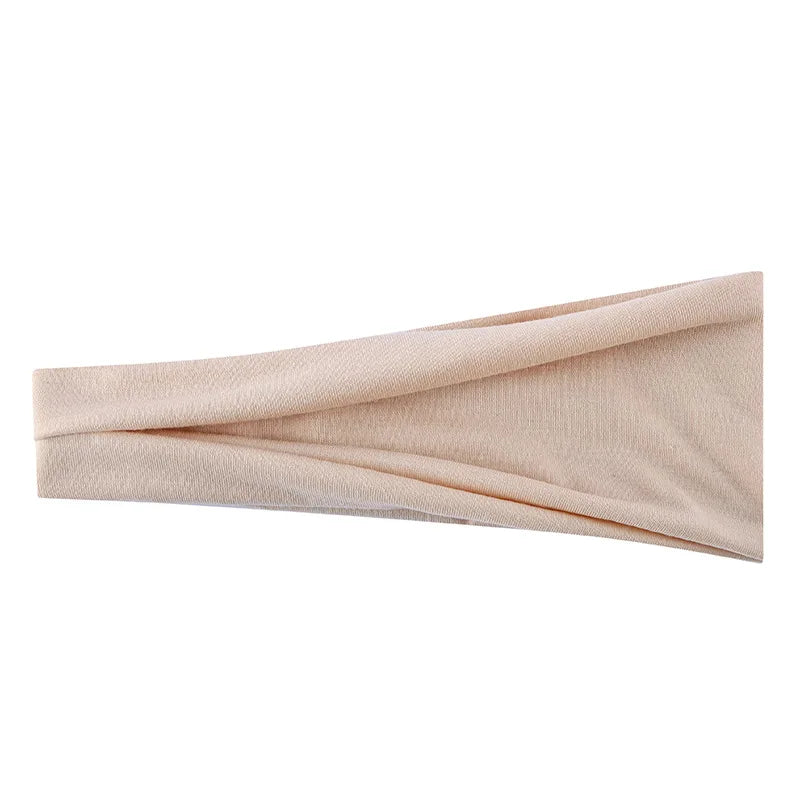 Solid Color Elastic Headband – Soft Cotton Turban Style for Women | Yoga, Fashion & Everyday Wear
