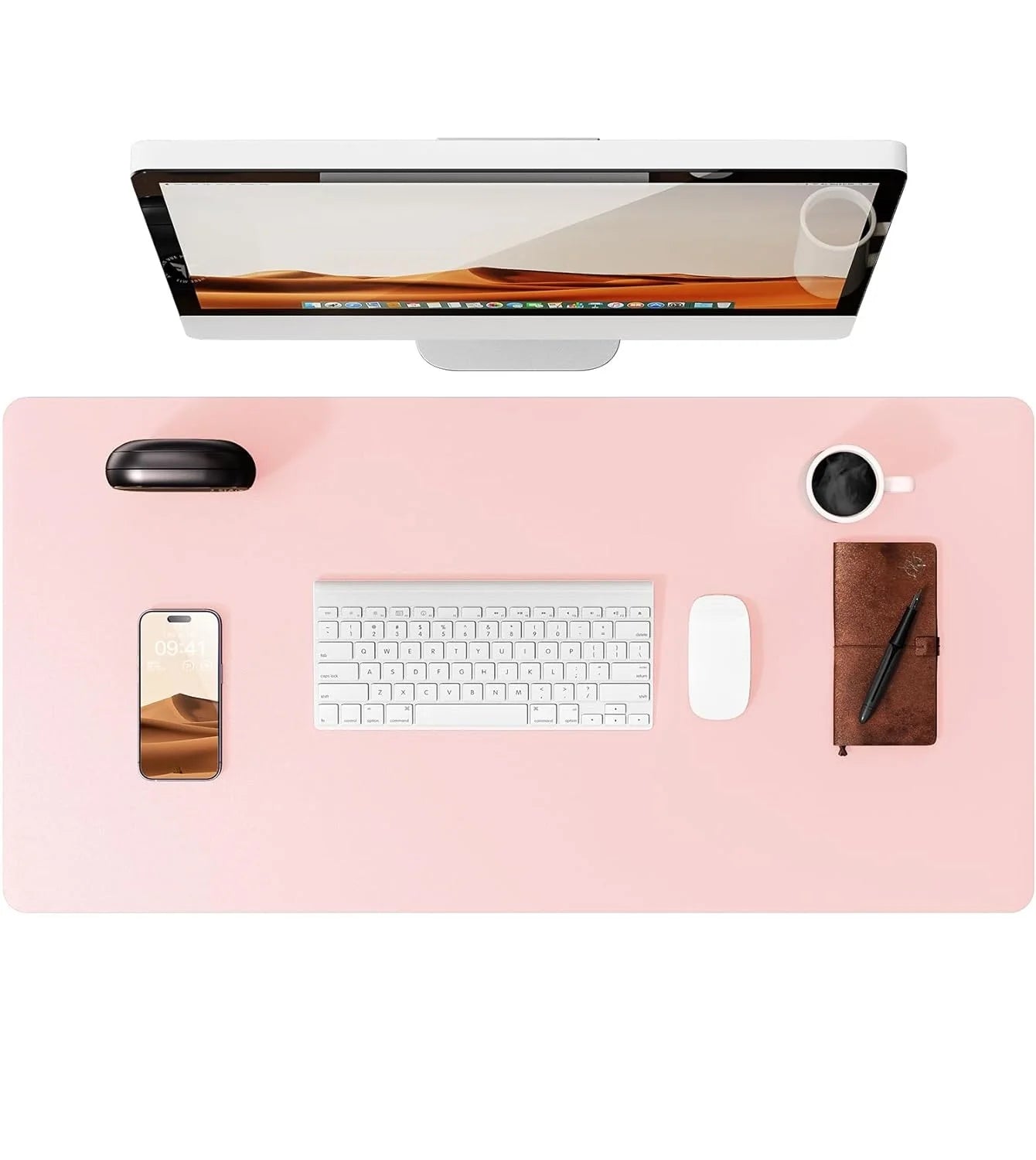 Double-Sided Leather & Cork Desk Pad – Eco-Friendly Large Mouse Mat (Waterproof, 4 Sizes)
