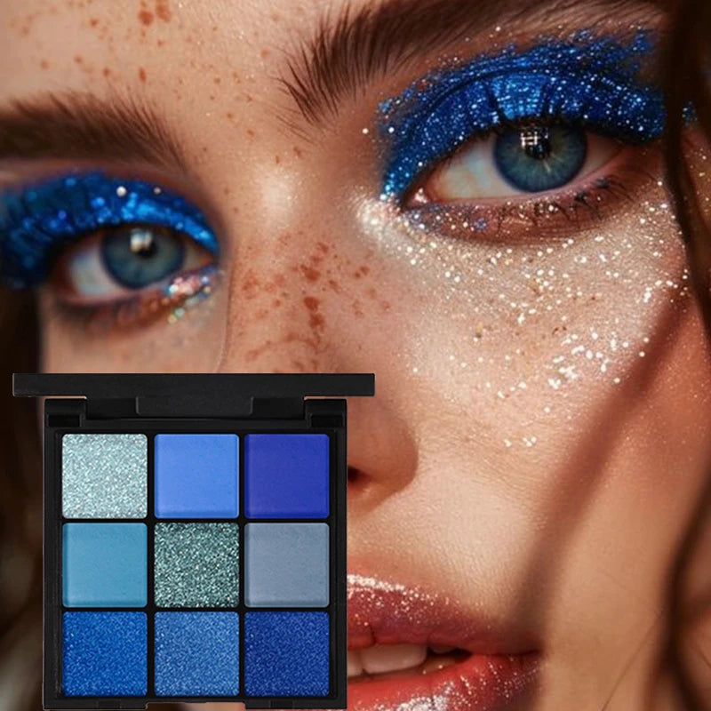 9-Color Eyeshadow Palette – Matte & Shimmer Shades for Day-to-Night Looks (Waterproof)