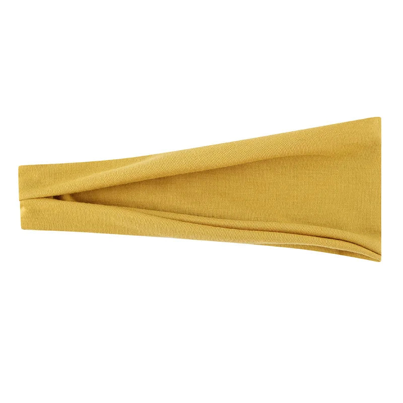 Solid Color Elastic Headband – Soft Cotton Turban Style for Women | Yoga, Fashion & Everyday Wear
