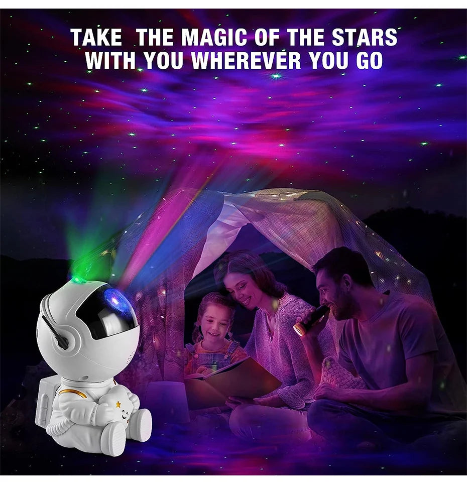 Galaxy Astronaut Star Projector – Nebula LED Night Light with Remote Control