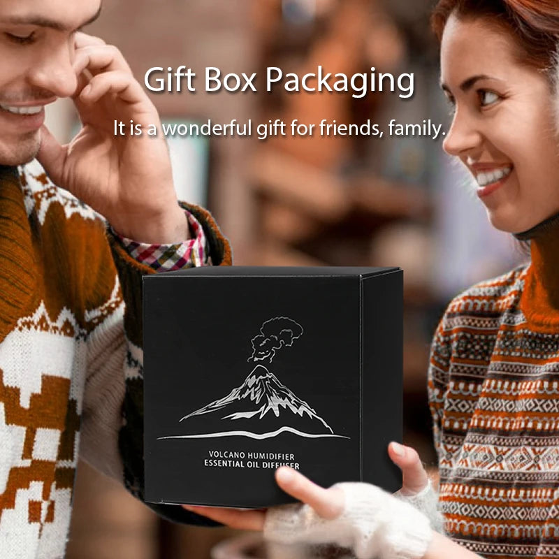 Volcanic Flame Aroma Diffuser – 130ml Ultrasonic Humidifier with LED Night Light