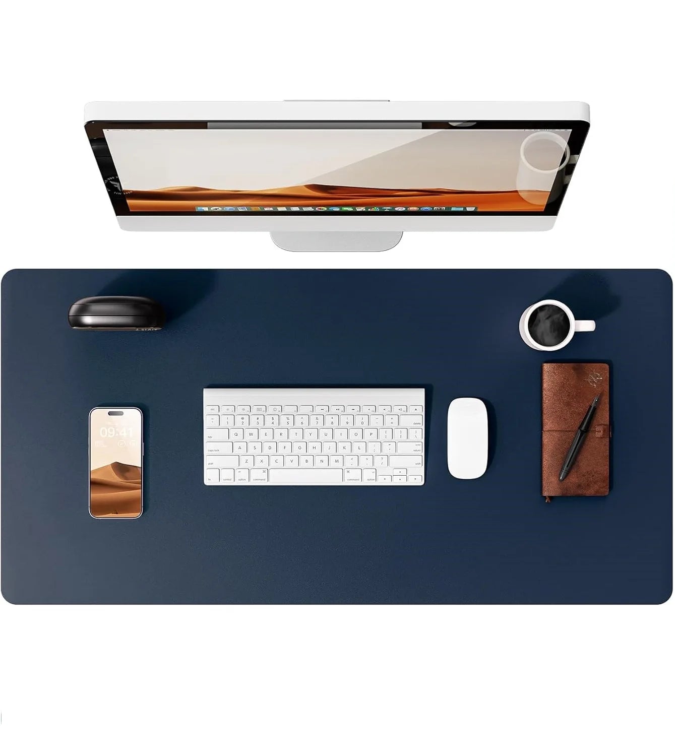 Double-Sided Leather & Cork Desk Pad – Eco-Friendly Large Mouse Mat (Waterproof, 4 Sizes)