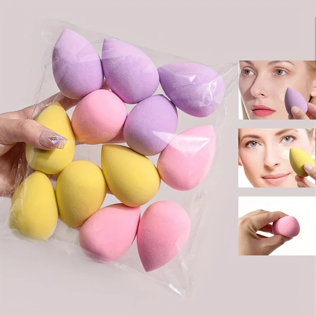 12PCS Multicolor Makeup Sponge Set – Soft Beauty Blenders for Liquid & Powder Foundation