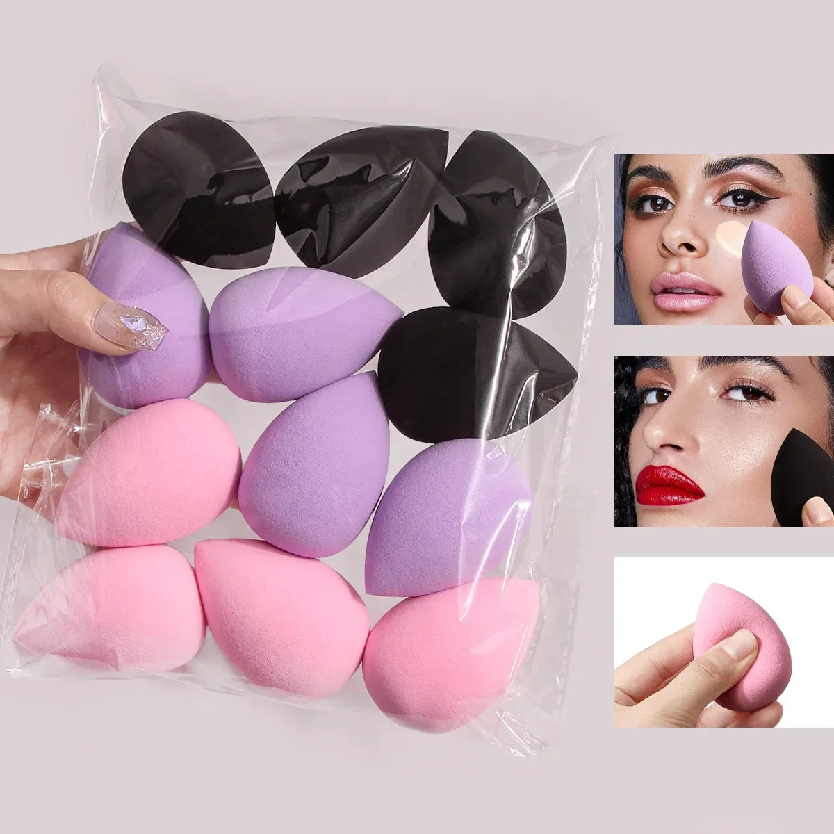 12PCS Multicolor Makeup Sponge Set – Soft Beauty Blenders for Liquid & Powder Foundation
