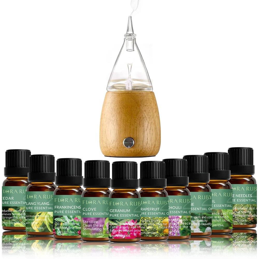 Pure Essential Oils Set – 10ml Bottles for Diffusers, Aromatherapy & Wellness