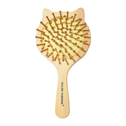 Bamboo Hair Brush – Natural Wooden Anti-Static Comb & Scalp Massager | Air Cushion Design for Women & Men
