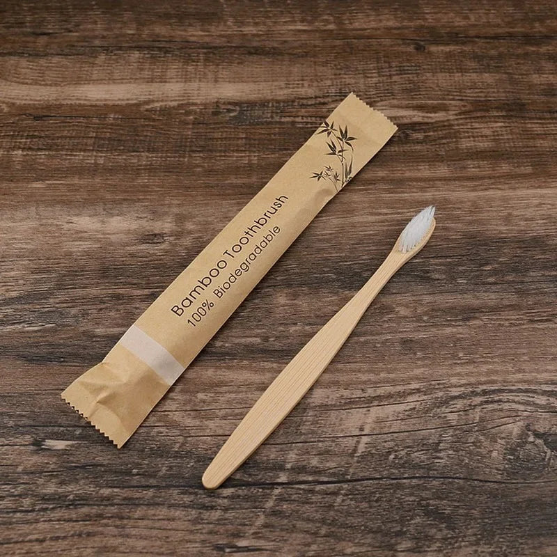 10-Pack Eco-Friendly Bamboo Toothbrushes – Soft Bristles, Charcoal-Infused for Natural Teeth Whitening