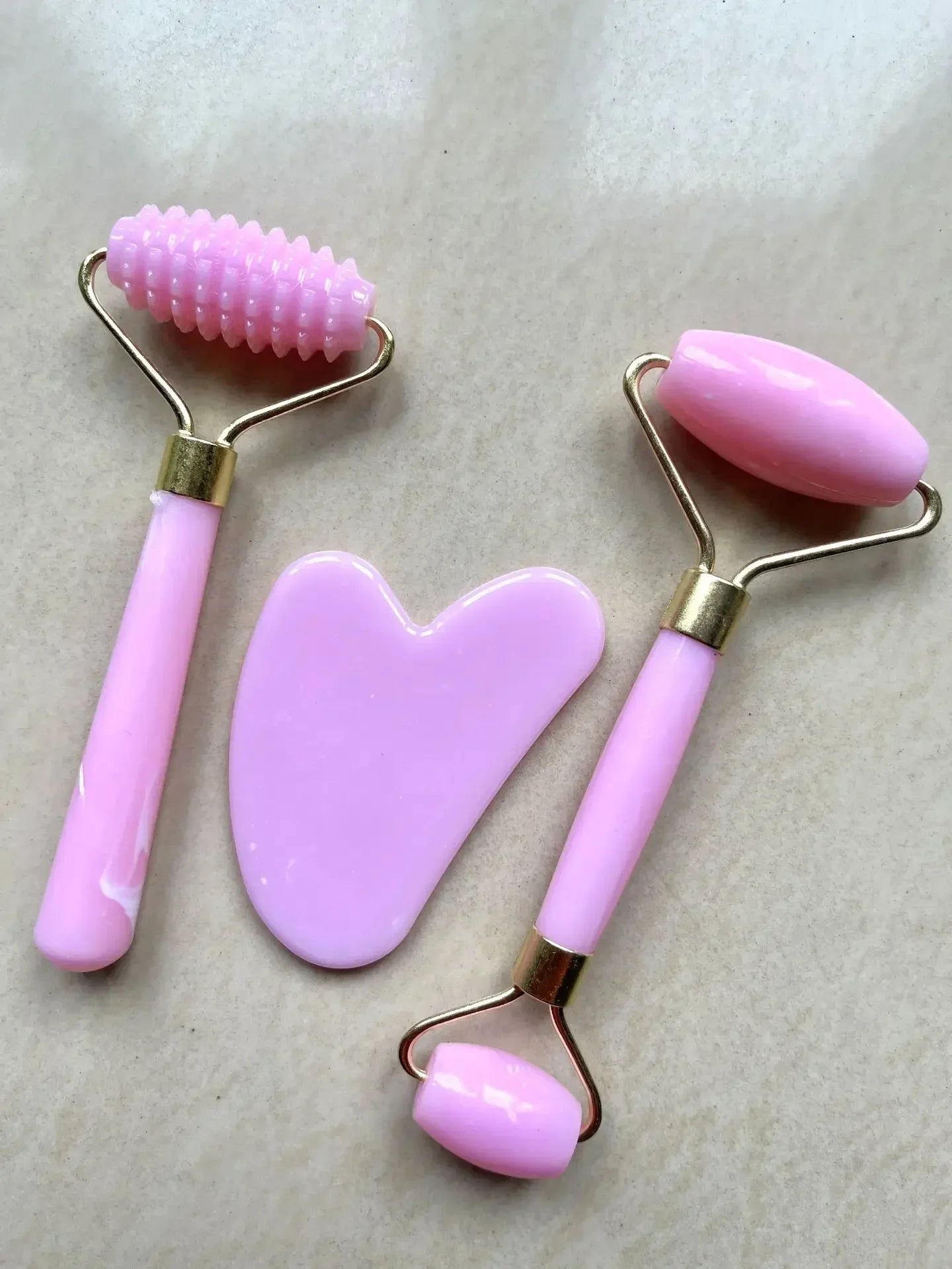 3-Piece Resin Facial Roller Set – Gua Sha Massage Tools for Face & Body Skincare