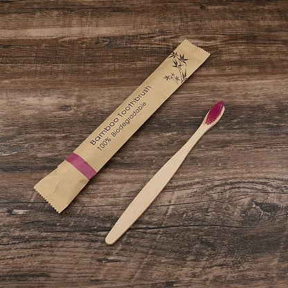 10-Pack Eco-Friendly Bamboo Toothbrushes – Soft Bristles, Charcoal-Infused for Natural Teeth Whitening