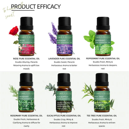 Pure Essential Oils Set – 10ml Bottles for Diffusers, Aromatherapy & Wellness