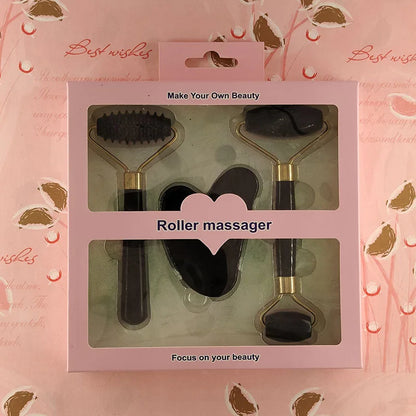 3-Piece Resin Facial Roller Set – Gua Sha Massage Tools for Face & Body Skincare