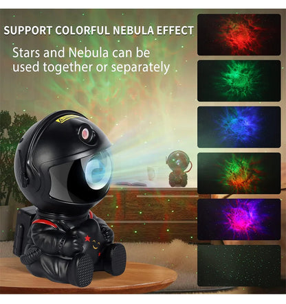 Galaxy Astronaut Star Projector – Nebula LED Night Light with Remote Control