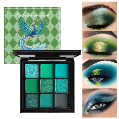 9-Color Eyeshadow Palette – Matte & Shimmer Shades for Day-to-Night Looks (Waterproof)