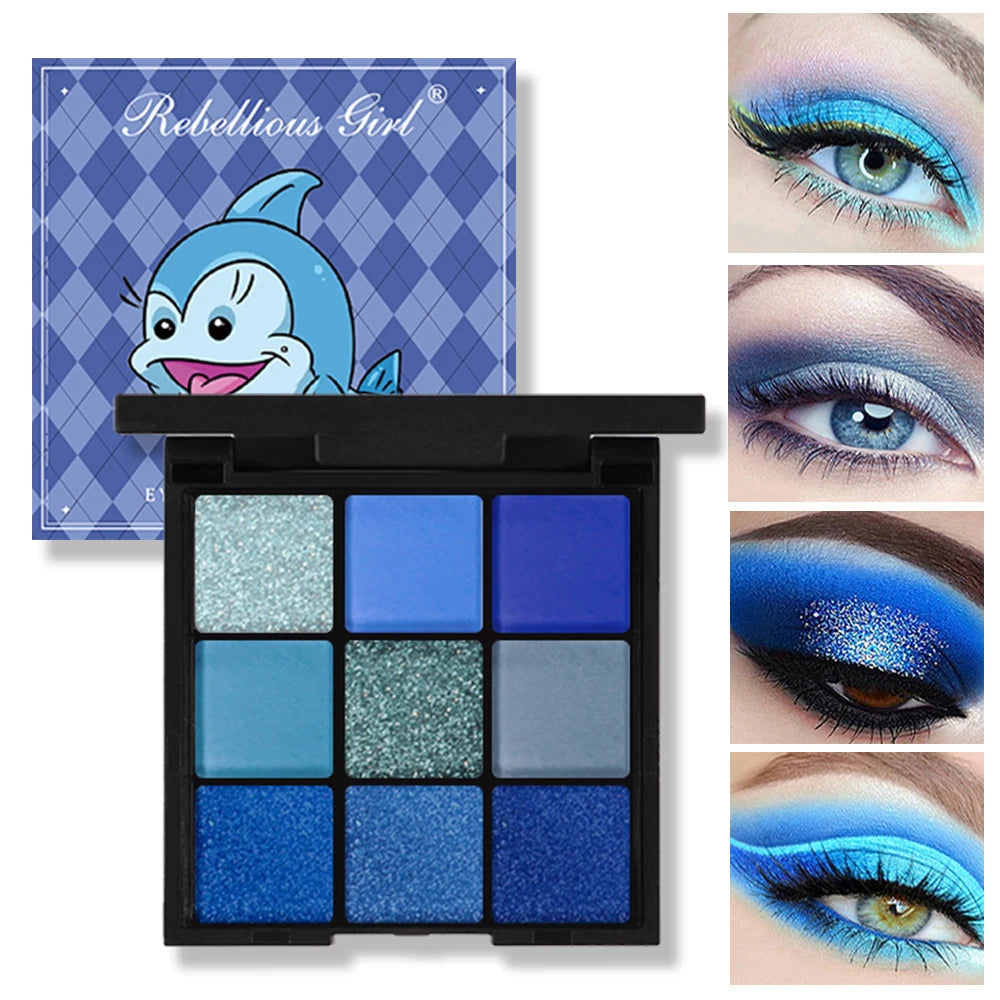 9-Color Eyeshadow Palette – Matte & Shimmer Shades for Day-to-Night Looks (Waterproof)