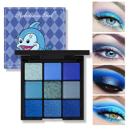 9-Color Eyeshadow Palette – Matte & Shimmer Shades for Day-to-Night Looks (Waterproof)