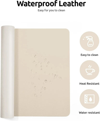 Double-Sided Leather & Cork Desk Pad – Eco-Friendly Large Mouse Mat (Waterproof, 4 Sizes)