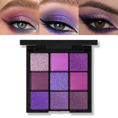 9-Color Eyeshadow Palette – Matte & Shimmer Shades for Day-to-Night Looks (Waterproof)