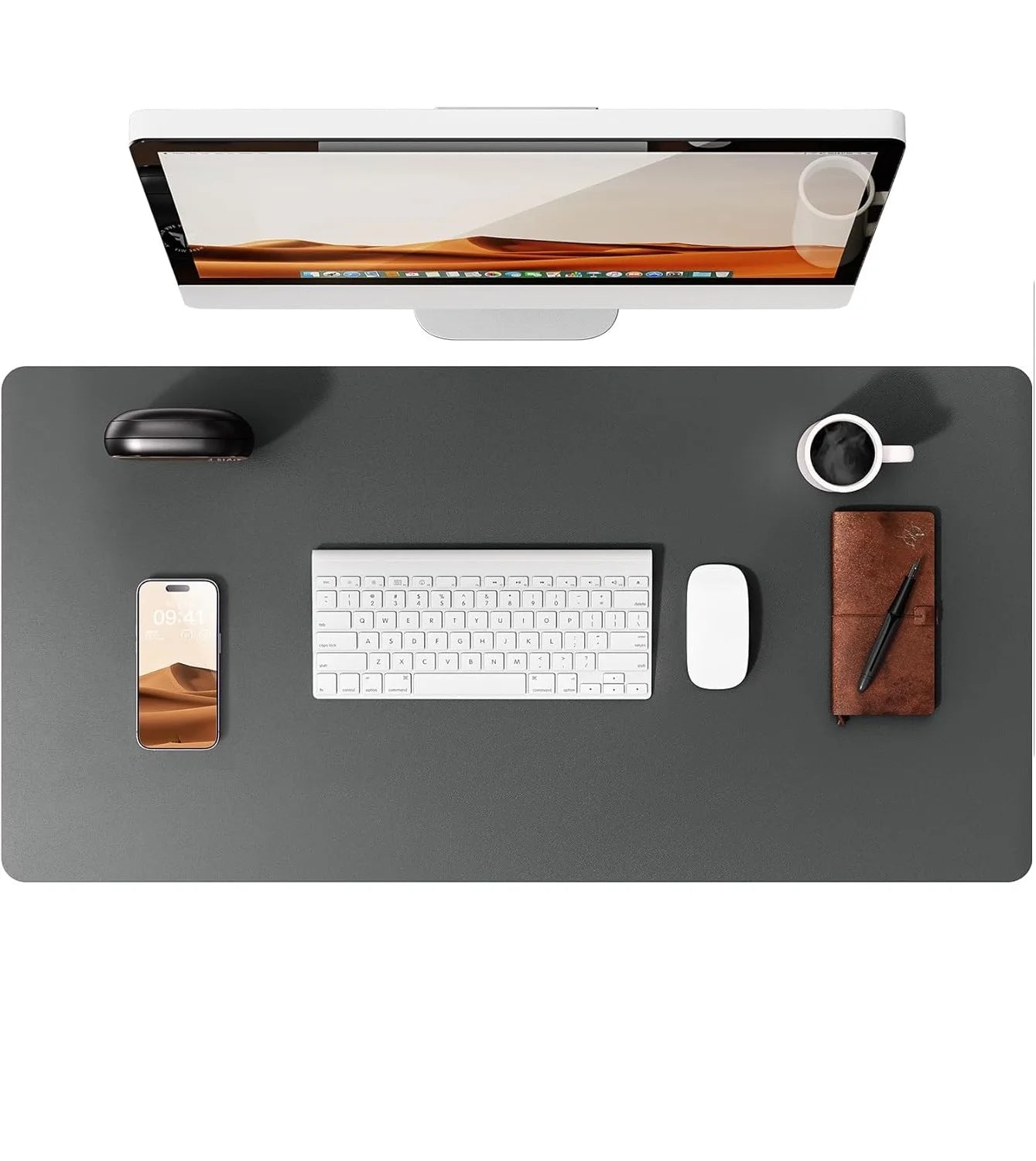 Double-Sided Leather & Cork Desk Pad – Eco-Friendly Large Mouse Mat (Waterproof, 4 Sizes)