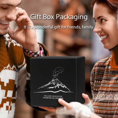 Volcanic Flame Aroma Diffuser – 130ml Ultrasonic Humidifier with LED Night Light
