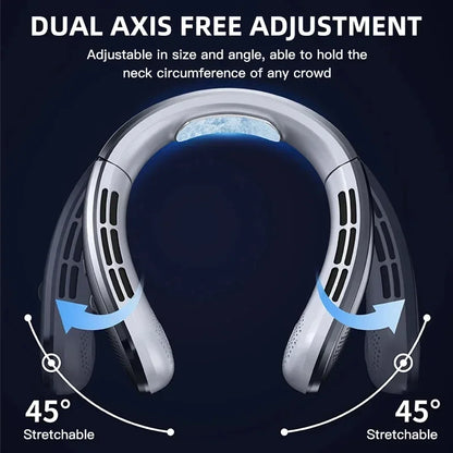 8000mAh Bladeless Hanging Neck Fan – Hands-Free Portable Air Cooler
