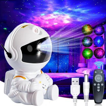 Galaxy Astronaut Star Projector – Nebula LED Night Light with Remote Control