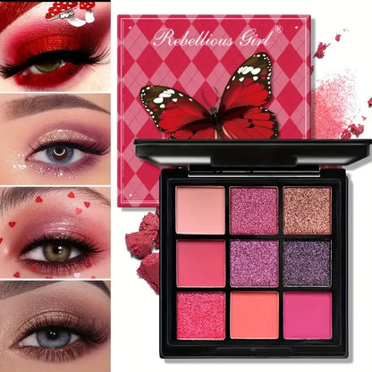9-Color Eyeshadow Palette – Matte & Shimmer Shades for Day-to-Night Looks (Waterproof)